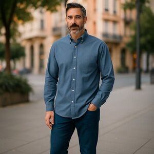 Nautica Classic Blue Casual Shirt